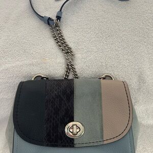 Coach Black, Gray, and Tan Crossbody Bag
